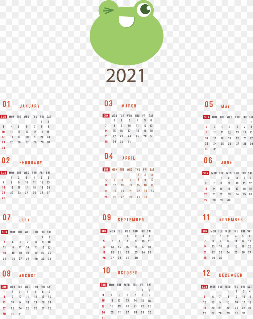 Printable 2021 Yearly Calendar 2021 Yearly Calendar, PNG, 2383x3000px, 2021 Yearly Calendar, Annual Calendar, Calendar System, Calendar Year, Cartoon Download Free