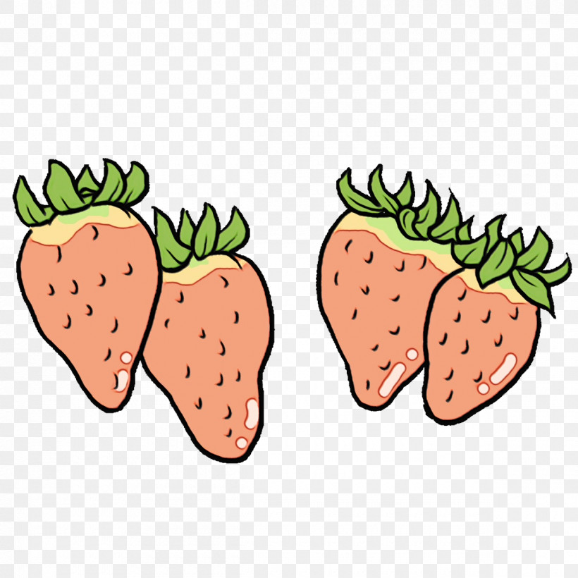 Strawberry, PNG, 1200x1200px, Cartoon Fruit, Cartoon, Kawaii Fruit, Meter, Paint Download Free