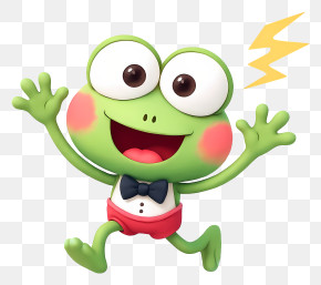Keroppi - Cheerful Cartoon Frog PNG
