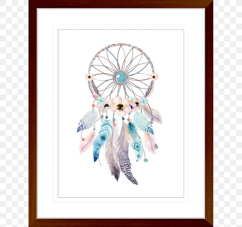 Dreamcatcher Watercolor Painting Boho-chic Royalty-free, PNG, 768x768px, Dreamcatcher, Art, Bohochic, Drawing, Feather Download Free