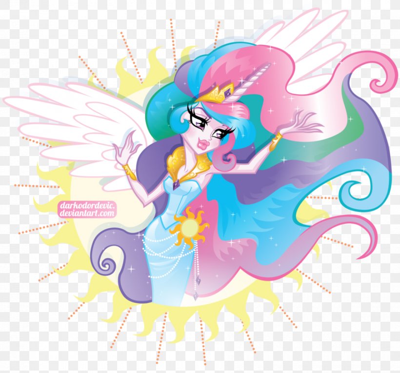 Princess Celestia My Little Pony Twilight Sparkle Princess Luna, PNG, 900x840px, Watercolor, Cartoon, Flower, Frame, Heart Download Free