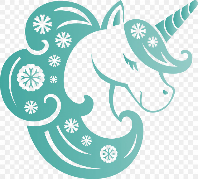 Unicorn Christmas Unicorn, PNG, 3000x2709px, Unicorn, Aqua, Christmas Unicorn, Teal, Turquoise Download Free