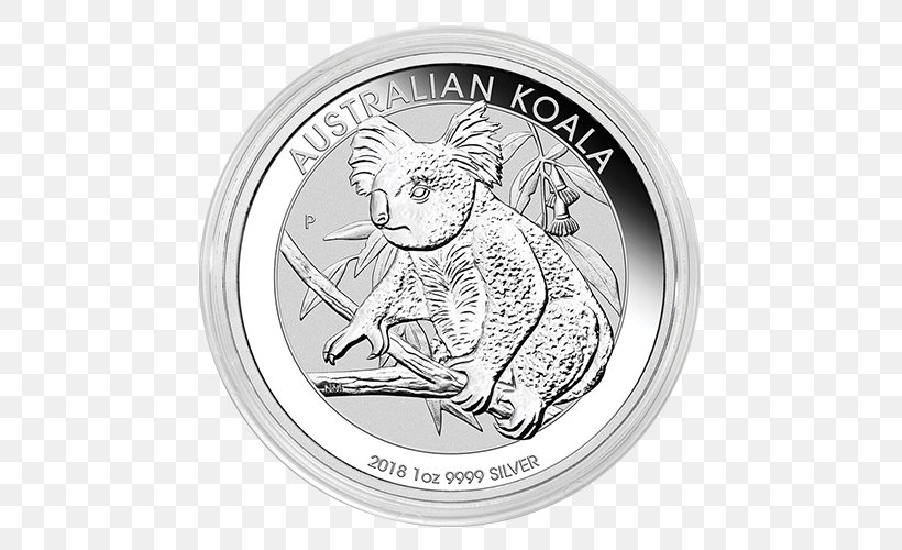 Perth Mint Koala Bullion Coin Australian Silver Kookaburra, PNG, 500x500px, Perth Mint, Australia, Australian Dollar, Australian One Dollar Coin, Australian Silver Kangaroo Download Free