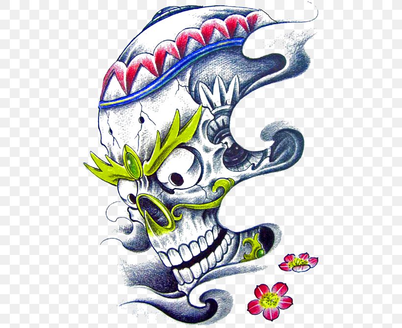 Tattoo Irezumi Skull Kapala Flash, PNG, 500x669px, Tattoo, Abziehtattoo, Art, Bone, Dianping Download Free