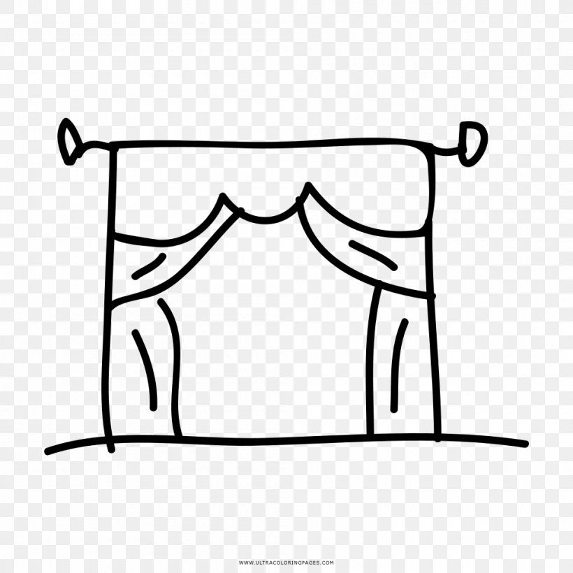 Drawing Theatre Coloring Book Curtain, PNG, 1000x1000px, Drawing, Area, Artwork, Black, Black And White Download Free