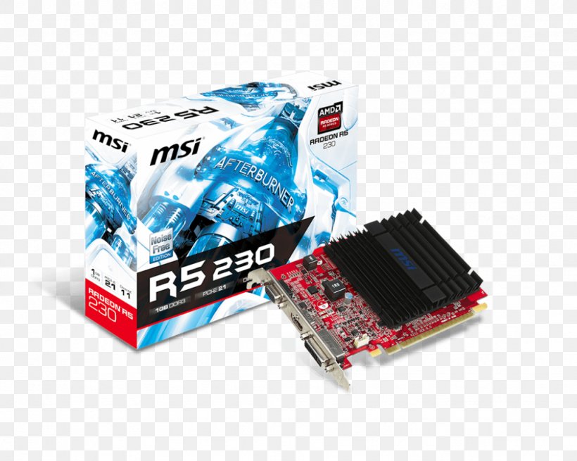 Graphics Cards & Video Adapters AMD Radeon R5 230 GDDR3 SDRAM, PNG, 1024x819px, Graphics Cards Video Adapters, Advanced Micro Devices, Computer Component, Ddr3 Sdram, Digital Visual Interface Download Free