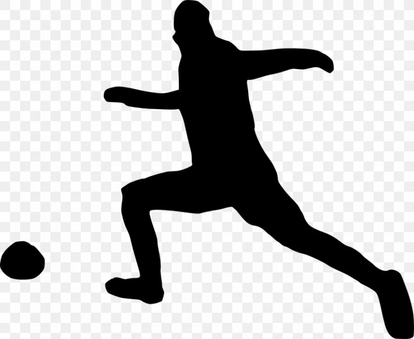 Silhouette Football Player Clip Art, PNG, 850x697px, Silhouette, Arm, Balance, Black And White, Cristiano Ronaldo Download Free