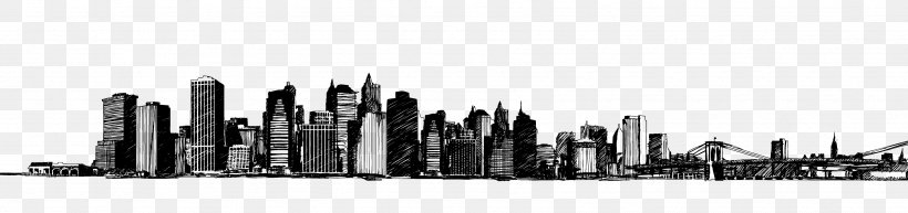 Drawing Landscape Painting Skyline City, PNG, 3385x800px, Drawing, Art, Art Museum, Black And White, City Download Free