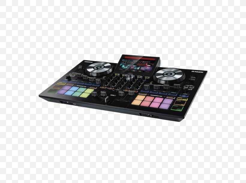 DJ Controller Touchscreen Disc Jockey VirtualDJ Computer Software, PNG, 610x610px, Dj Controller, Computer Hardware, Computer Software, Controller, Device Driver Download Free