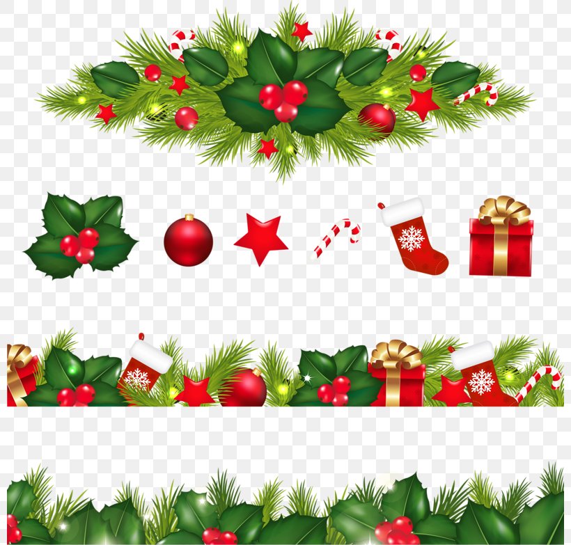 Christmas Decoration Garland Clip Art, PNG, 800x783px, Christmas, Aquifoliaceae, Aquifoliales, Branch, Christmas Decoration Download Free