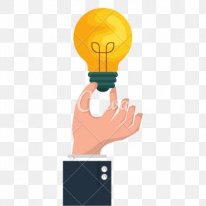 Hand Holding - Incandescent Light Bulb Lamp PNG
