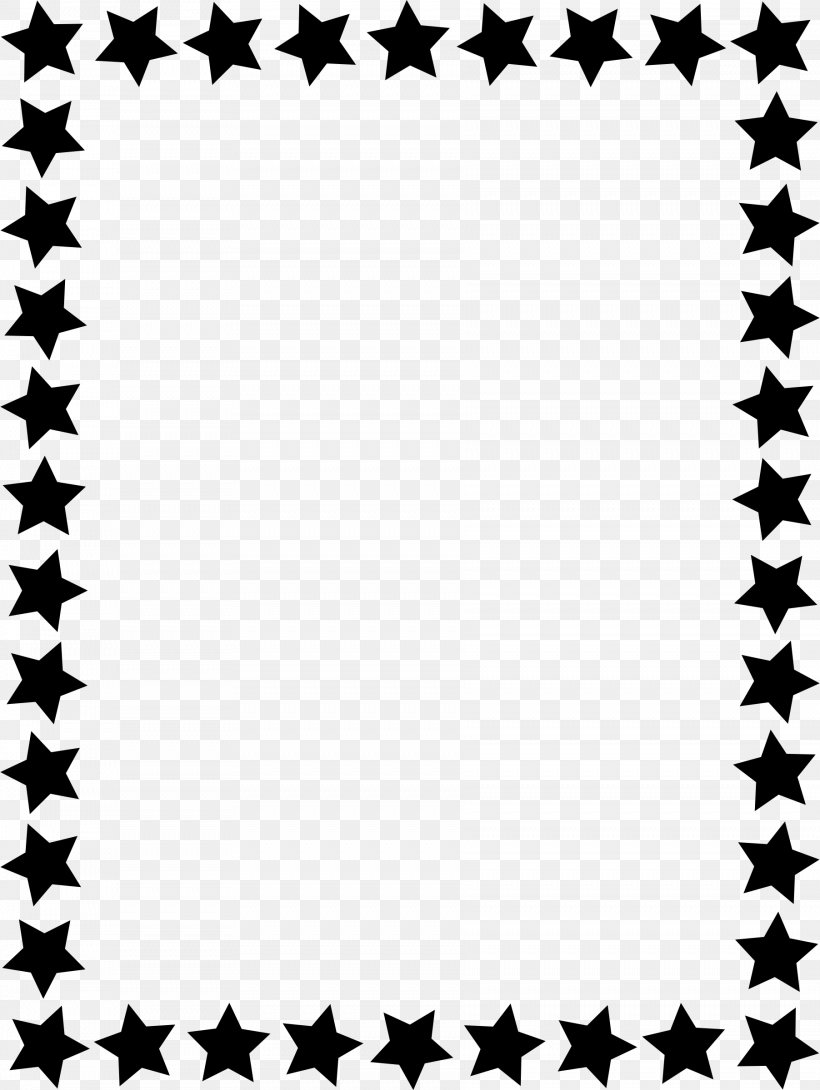 Borders And Frames Picture Frames Star Clip Art, PNG, 1804x2400px, Borders And Frames, Area, Black, Black And White, Blue Download Free