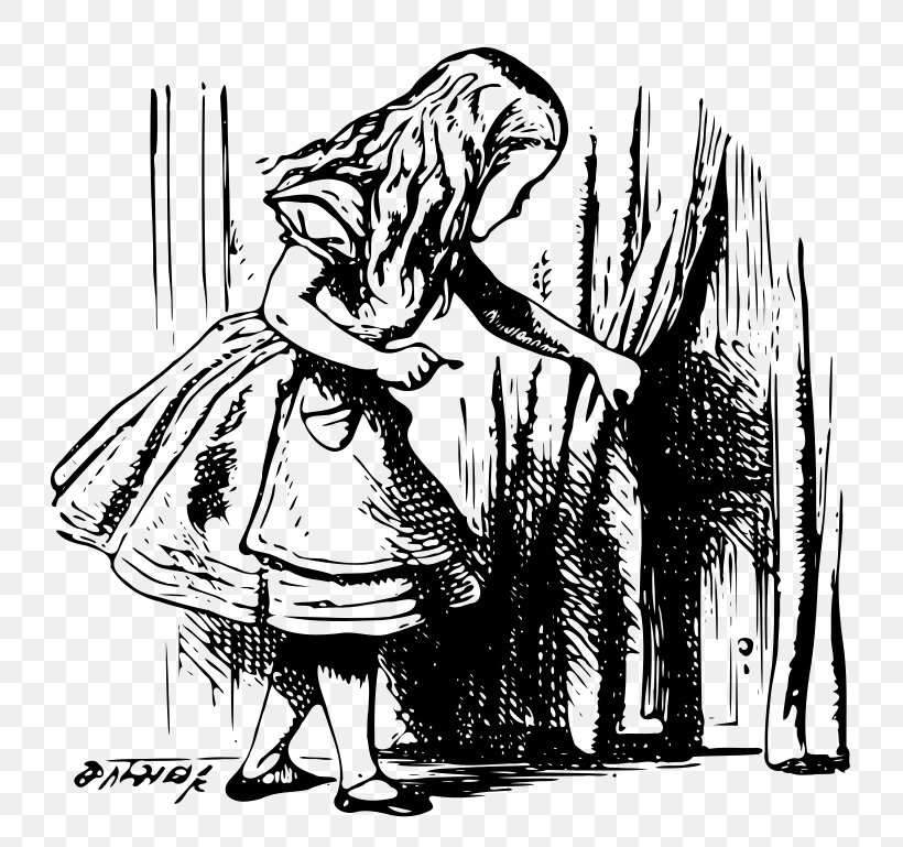 Alice's Adventures In Wonderland The Mad Hatter White Rabbit Queen Of Hearts Caterpillar, PNG, 800x769px, Alice S Adventures In Wonderland, Alice In Wonderland, Art, Artwork, Black And White Download Free