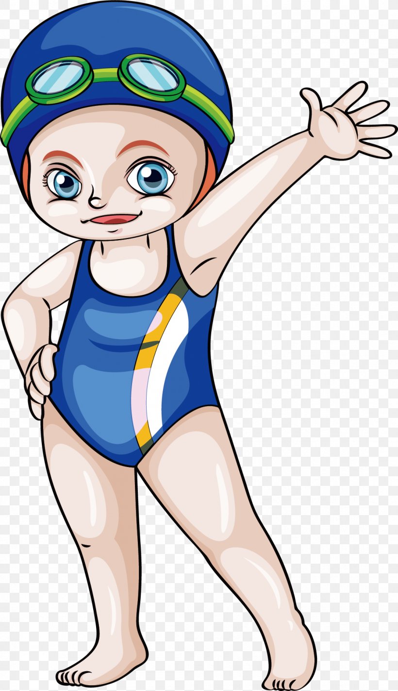 Изображение девочки пловчихи для детей