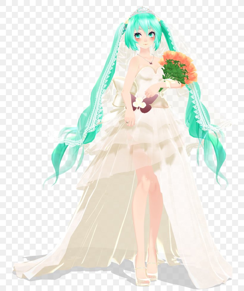Yuno Gasai Wedding Dress MikuMikuDance Hatsune Miku, PNG, 816x979px, Watercolor, Cartoon, Flower, Frame, Heart Download Free
