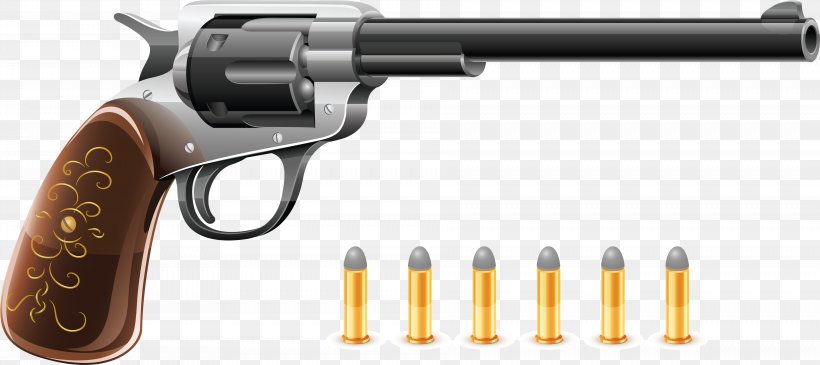 Bullet Antique Firearms Revolver Pistol, PNG, 3772x1681px, Handgun, Air Gun, Ak 47, Ammunition, Clip Download Free
