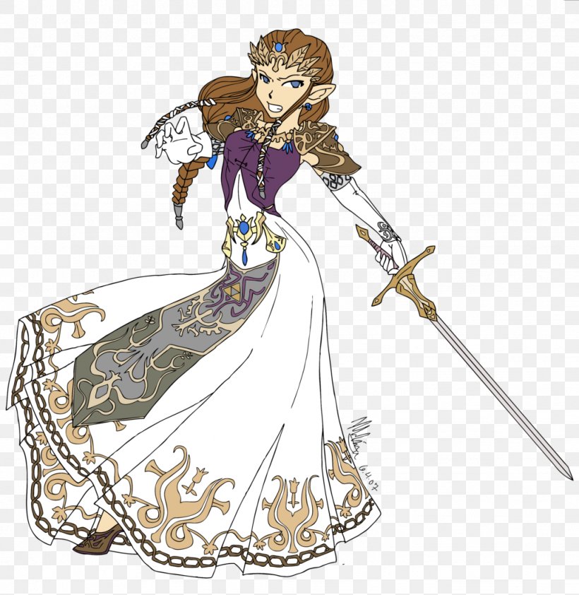 Drawing Princess Zelda Art, PNG, 1024x1052px, Watercolor, Cartoon, Flower, Frame, Heart Download Free