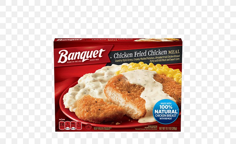 Chicken Nugget Fried Chicken Fast Food TV Dinner, PNG, 500x500px, Chicken Nugget, Bacon, Banquet, Banquet Foods, Cuisine Download Free