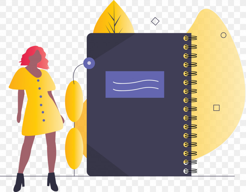 Notebook Girl, PNG, 3000x2344px, Notebook, Girl, Yellow Download Free