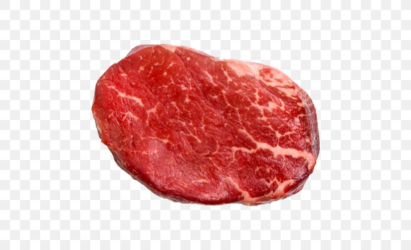 Rib Eye Steak Cecina Beef Game Meat Bresaola, PNG, 500x500px, Watercolor, Cartoon, Flower, Frame, Heart Download Free