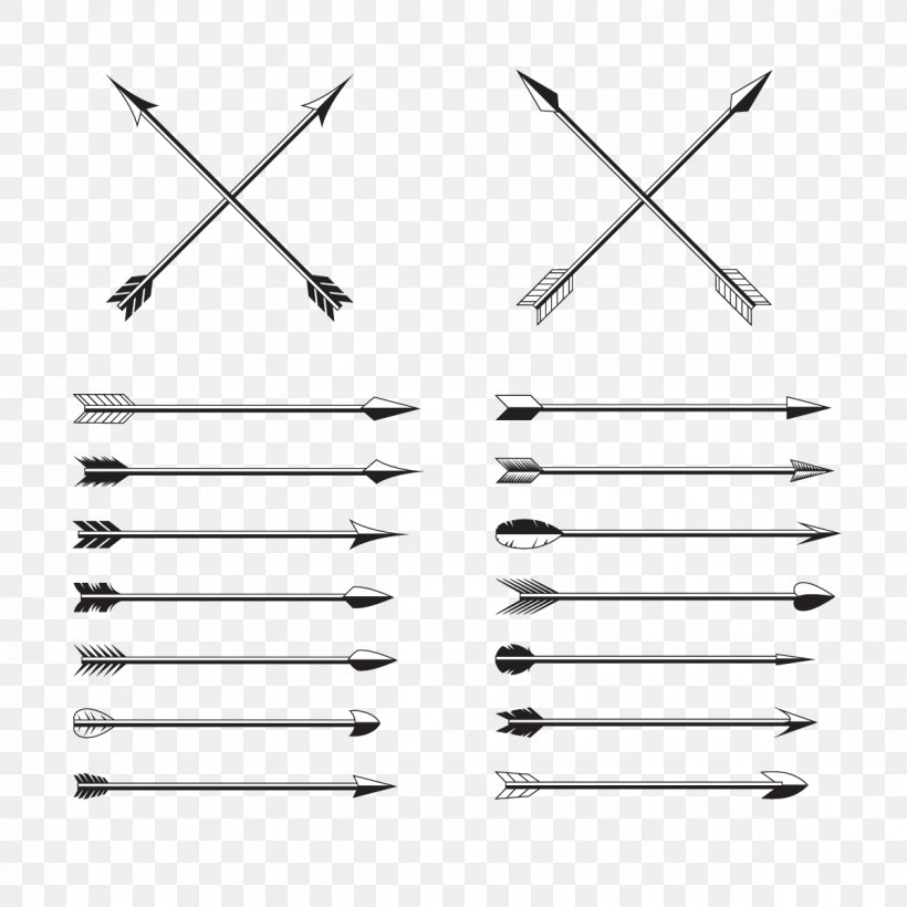 Euclidean Vector Arrow, PNG, 1200x1200px, Vecteur, Black And White, Bow, Drawing, Monochrome Download Free