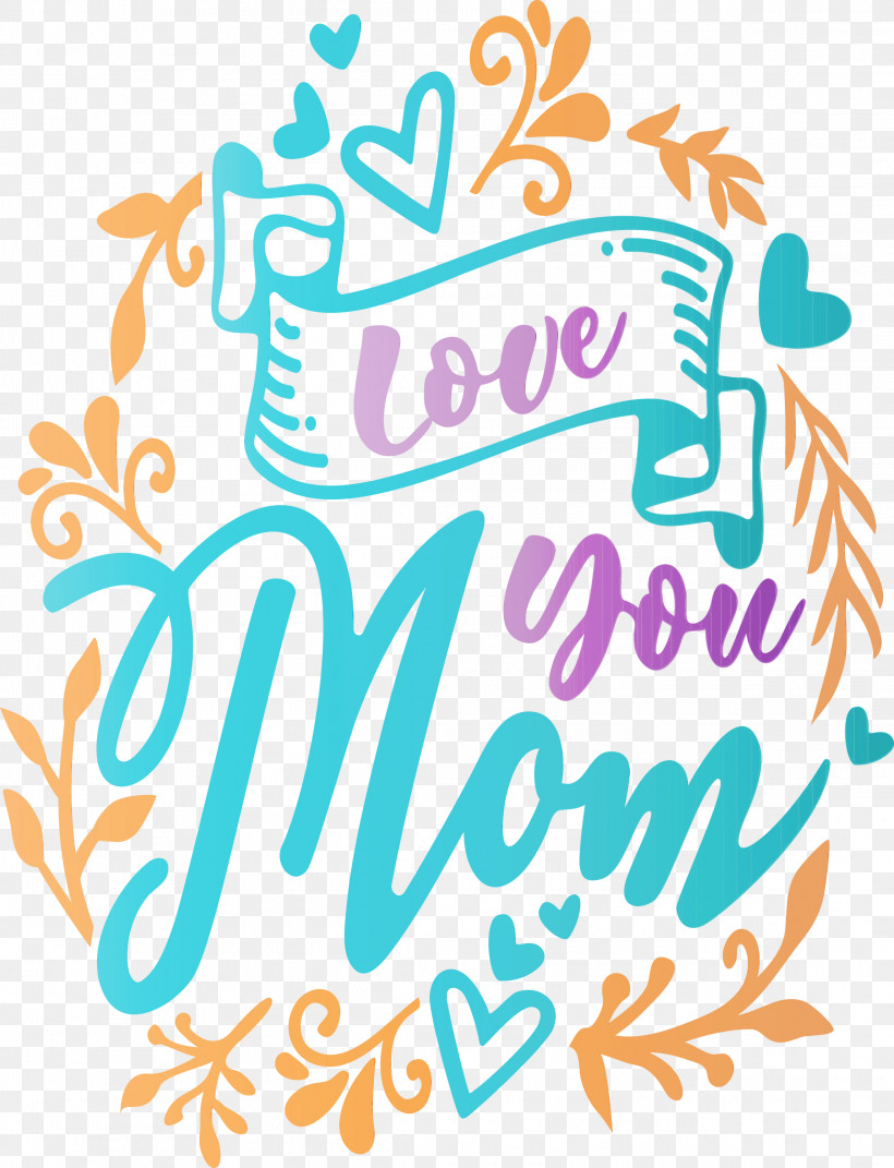 Text Font Turquoise Line Calligraphy, PNG, 2295x3000px, Mothers Day, Calligraphy, Line, Love You Mom, Paint Download Free