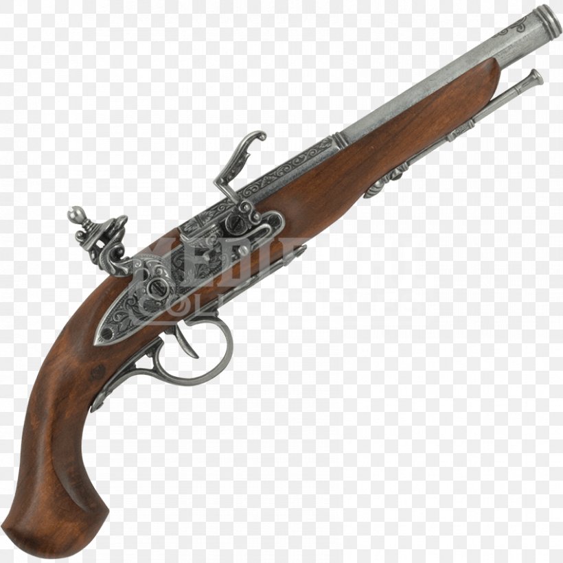 Flintlock Firearm Duelling Pistol Handgun, PNG, 850x850px, Watercolor, Cartoon, Flower, Frame, Heart Download Free
