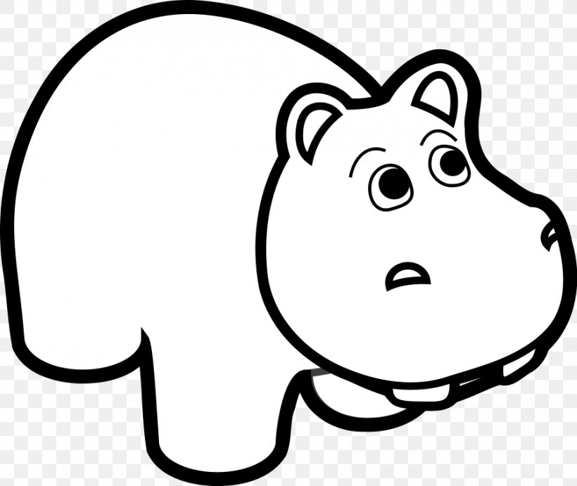Hippopotamus Cartoon Black And White Clip Art, PNG, 900x759px, Watercolor, Cartoon, Flower, Frame, Heart Download Free
