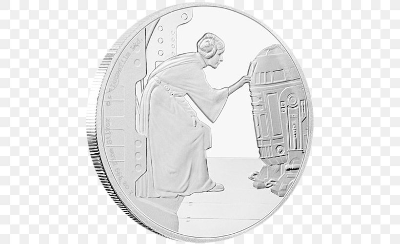 Leia Organa R2-D2 Luke Skywalker Han Solo Boba Fett, PNG, 500x500px, Leia Organa, Black And White, Boba Fett, Coin, Drawing Download Free