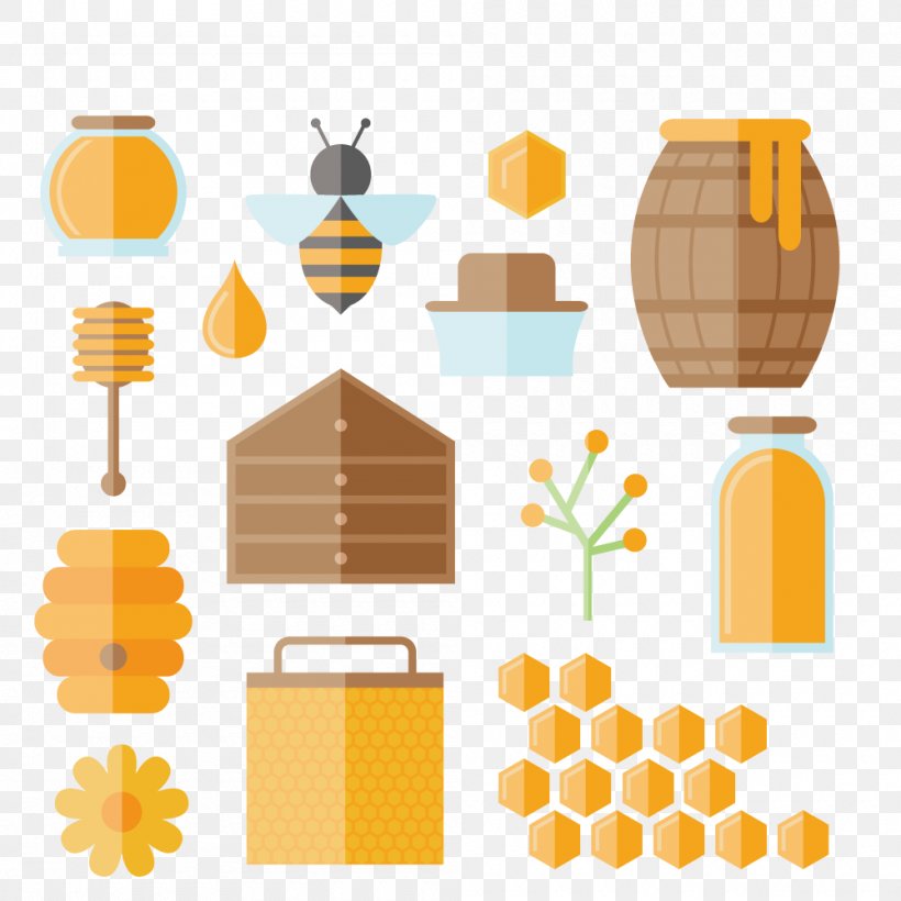 Honey Bee Honey Bee Beehive Icon, PNG, 1000x1000px, Bee, Beehive, Food, Frasco, Fruit Download Free