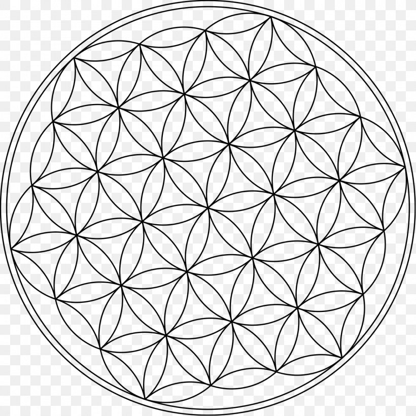 Overlapping Circles Grid Symbol Sacred Geometry Clip Art, PNG, 1280x1280px, Overlapping Circles Grid, Area, Black And White, Geometry, Line Art Download Free