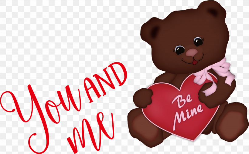 You And Me Valentines Day Valentine, PNG, 3472x2154px, You And Me, American Black Bear, Bears, Brown Bear, Drawing Download Free