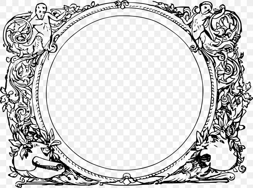 Picture Frames Clip Art, PNG, 2400x1789px, Picture Frames, Black And White, Body Jewelry, Dishware, Drawing Download Free