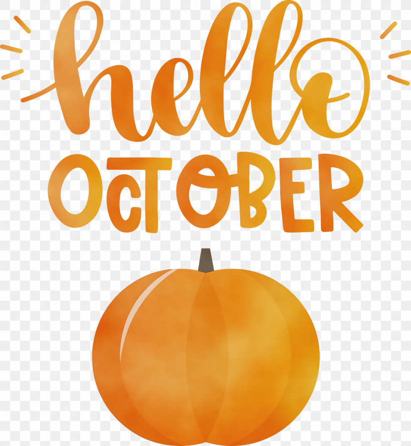 Pumpkin, PNG, 2762x3000px, Hello October, Apple, Loro Park, October, Paint Download Free