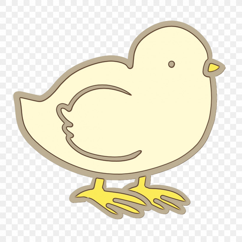 Duck Chicken Yellow Beak Cartoon, PNG, 1200x1200px, Watercolor, Beak, Cartoon, Chicken, Duck Download Free