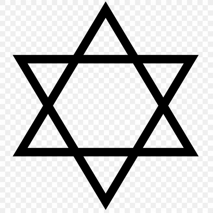 Star Of David Judaism Clip Art, PNG, 1600x1600px, Star Of David, Area, Black, Black And White, David Download Free