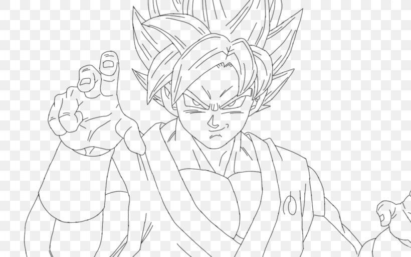 Goku Super Saiyan Line Art Coloring Book Drawing, PNG, 1024x640px, Watercolor, Cartoon, Flower, Frame, Heart Download Free