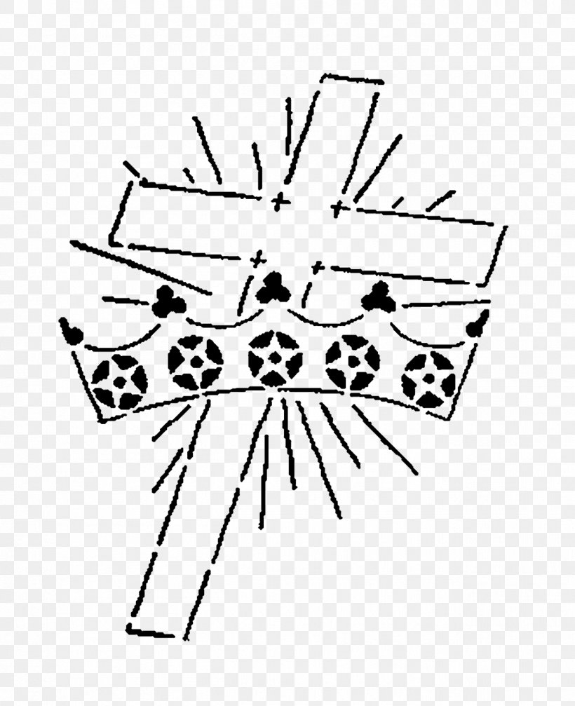 Cross And Crown Christianity Christian Cross Crown Of Thorns Clip Art, PNG, 1302x1600px, Cross And Crown, Area, Artwork, Black, Black And White Download Free