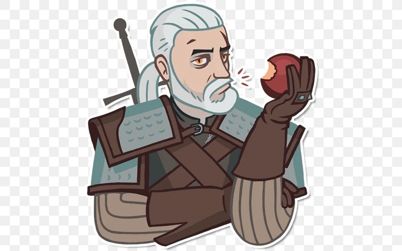 Geralt Of Rivia The Witcher 3: Wild Hunt Sticker Telegram, PNG, 512x512px,  Geralt Of Rivia, Cartoon,