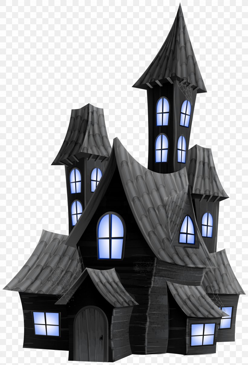 Halloween Ghost Clip Art, PNG, 5436x8000px, Haunted House, Architecture, Black And White, Building, Facade Download Free