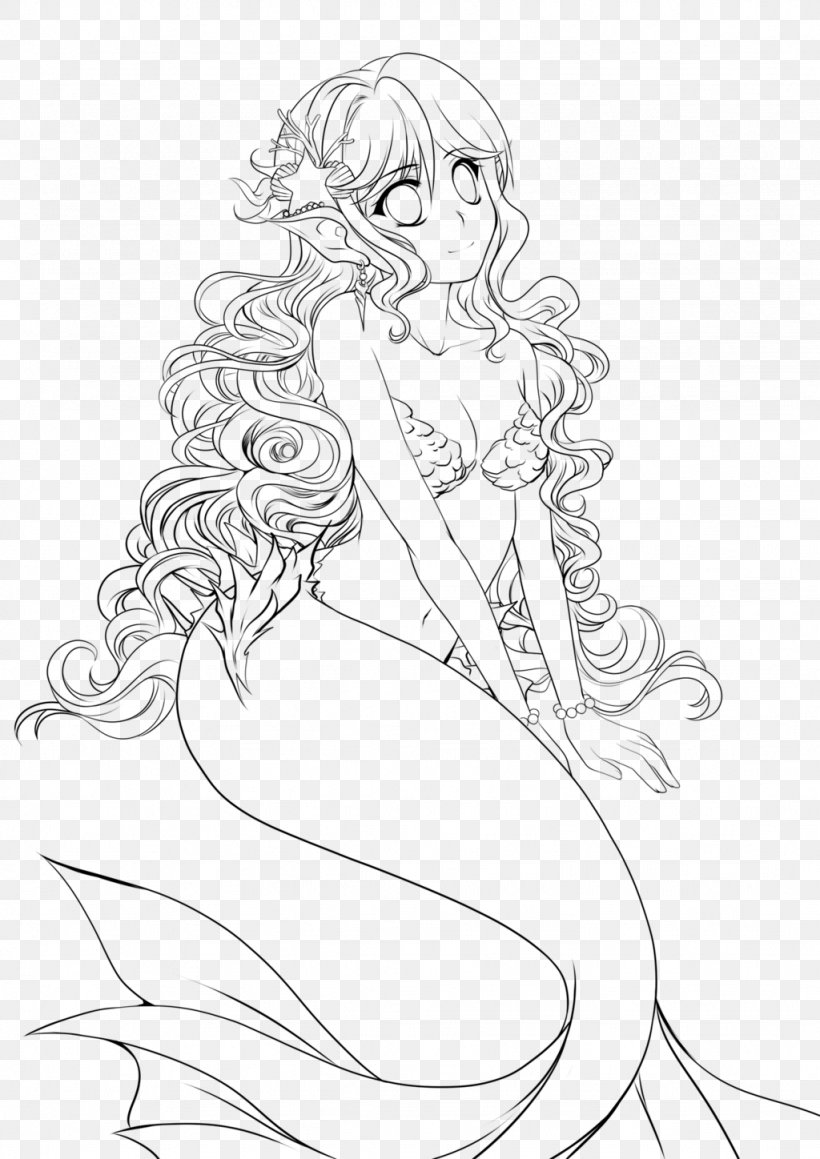 Line Art Drawing Mermaid White Inker, PNG, 1024x1448px, Line Art, Arm, Artwork, Black And White, Costume Design Download Free