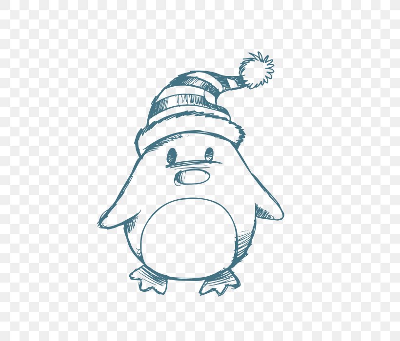 Penguin Drawing Christmas Doodle, PNG, 700x700px, Penguin, Area, Art, Blue, Cartoon Download Free