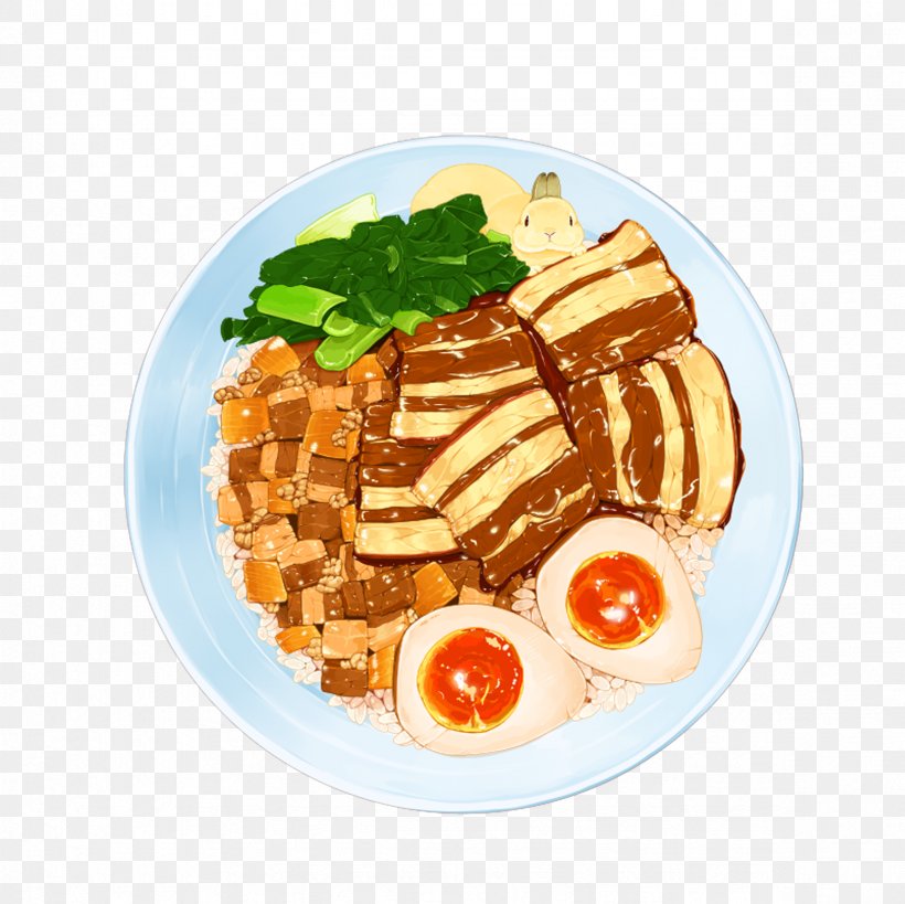 Minced Pork Rice Red Cooking Soy Egg Cooked Rice, PNG, 2362x2362px, Minced Pork Rice, Beef, Breakfast, Cartoon, Coddled Egg Download Free