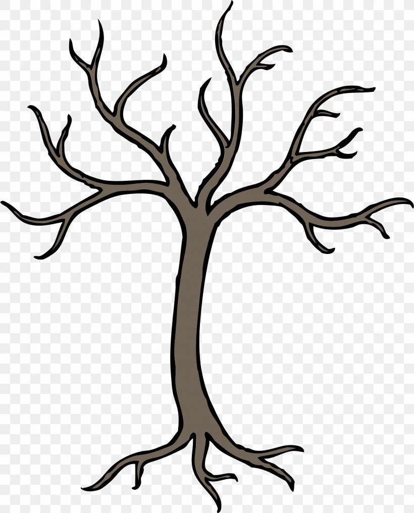 Branch Tree Trunk Clip Art, PNG, 1936x2400px, Branch, Antler, Artwork, Black And White, Flower Download Free