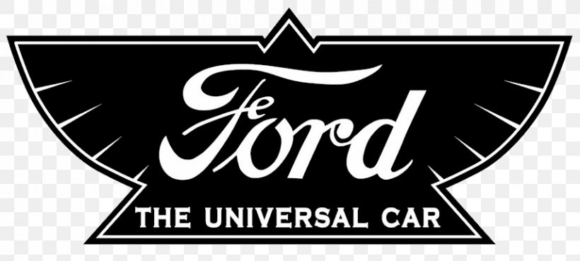 Ford Motor Company Car Ford Model T Logo, PNG, 854x385px, Ford Motor Company, Area, Automotive Industry, Black And White, Brand Download Free