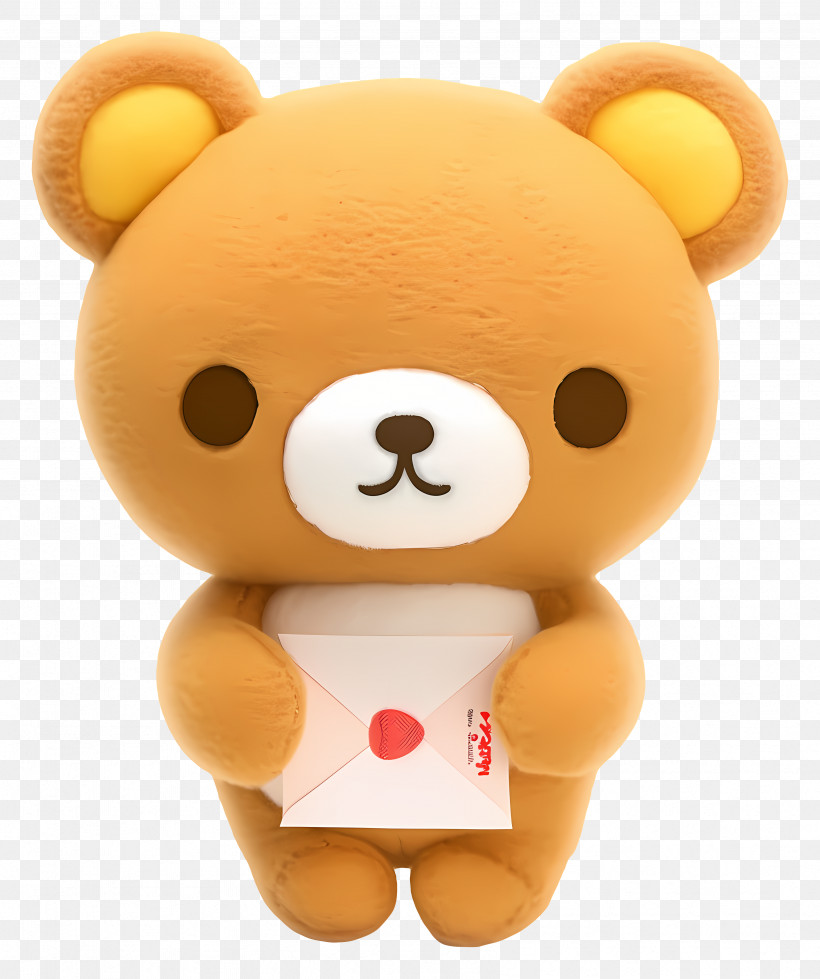 Rilakkuma - Adorable Cartoon Bear Holding A Letter PNG