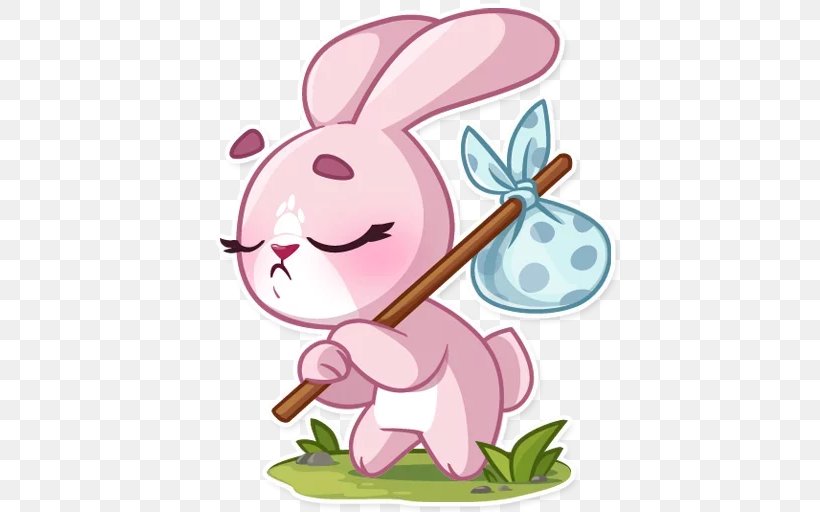Domestic Rabbit Telegram Sticker Easter Bunny, PNG, 512x512px, Domestic Rabbit, Art, Easter, Easter Bunny, European Rabbit Download Free