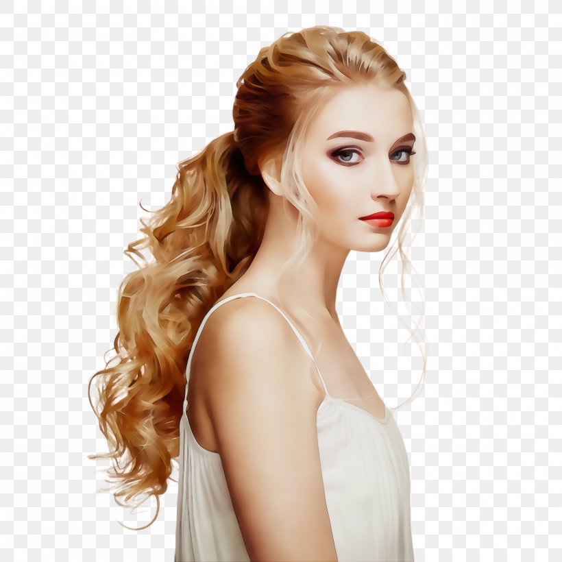 Hair Hairstyle Blond Beauty Long Hair, PNG, 2000x2000px, Watercolor, Beauty, Blond, Chin, Hair Download Free