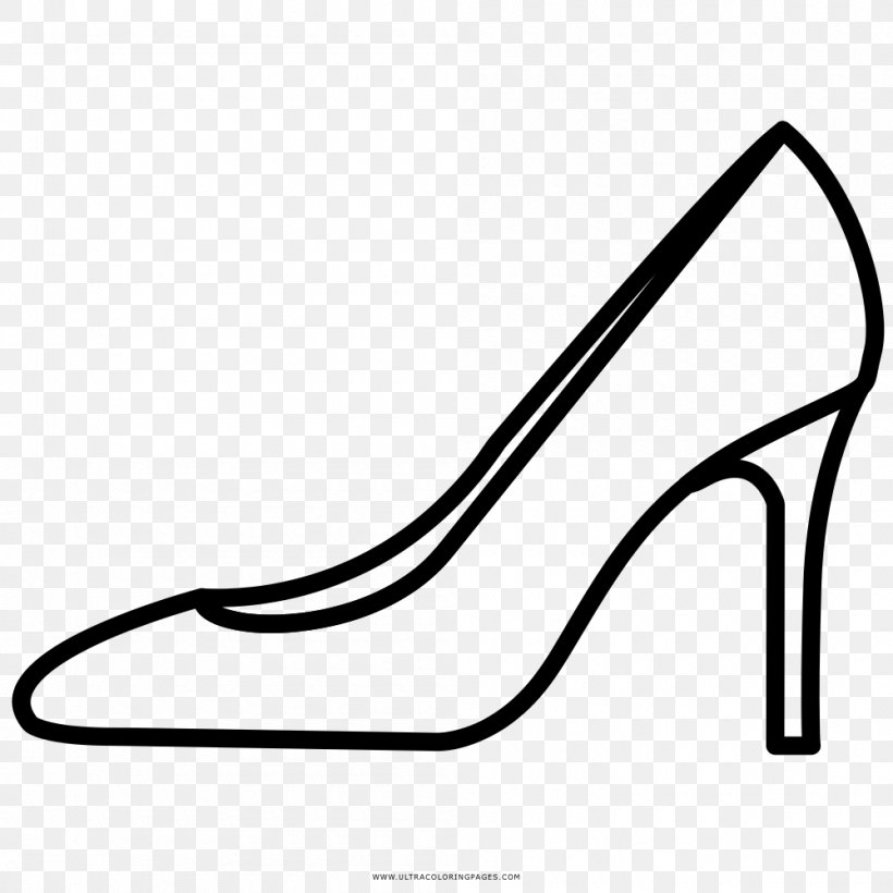 Drawing Shoe Coloring Book Clip Art, PNG, 1000x1000px, Drawing, Area, Basic Pump, Black, Black And White Download Free