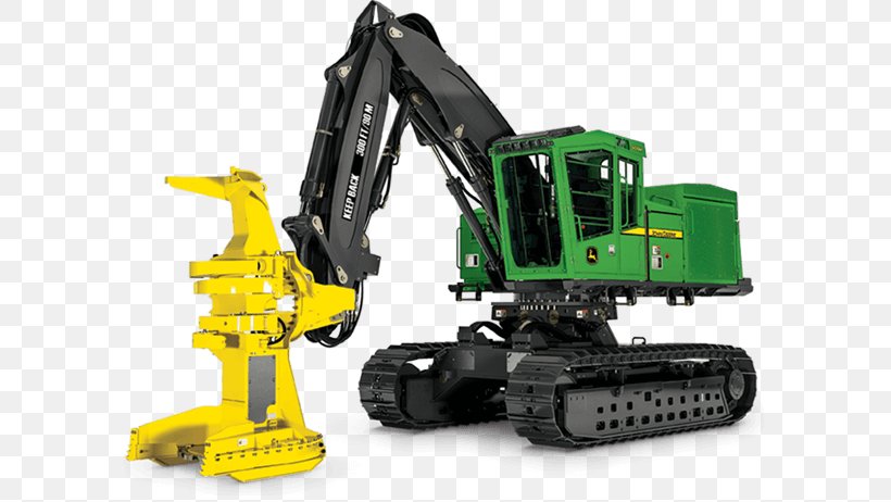 John Deere Feller Buncher Caterpillar Inc. Logging Heavy Machinery, PNG, 642x462px, John Deere, Bulldozer, Caterpillar Inc, Construction Equipment, Continuous Track Download Free